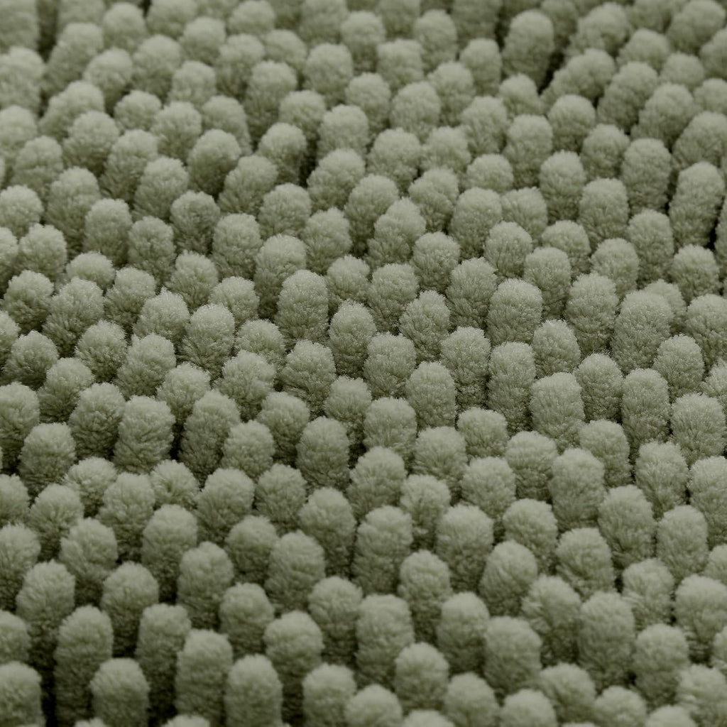 3 Pieces Bathroom Rugs, Ultra Soft Non Slip Absorbent Chenille Toilet Bath Mat Set (Sage Green)