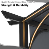 10x12ft Outdoor Retractable Pergola with Sun Shade Canopy Patio Metal Garden Pergola,Dark Grey