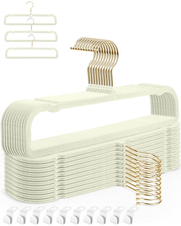 Felt Hangers White Velvet Hangers, Thin Pants Hangers 20 Pack, Adult Hanger