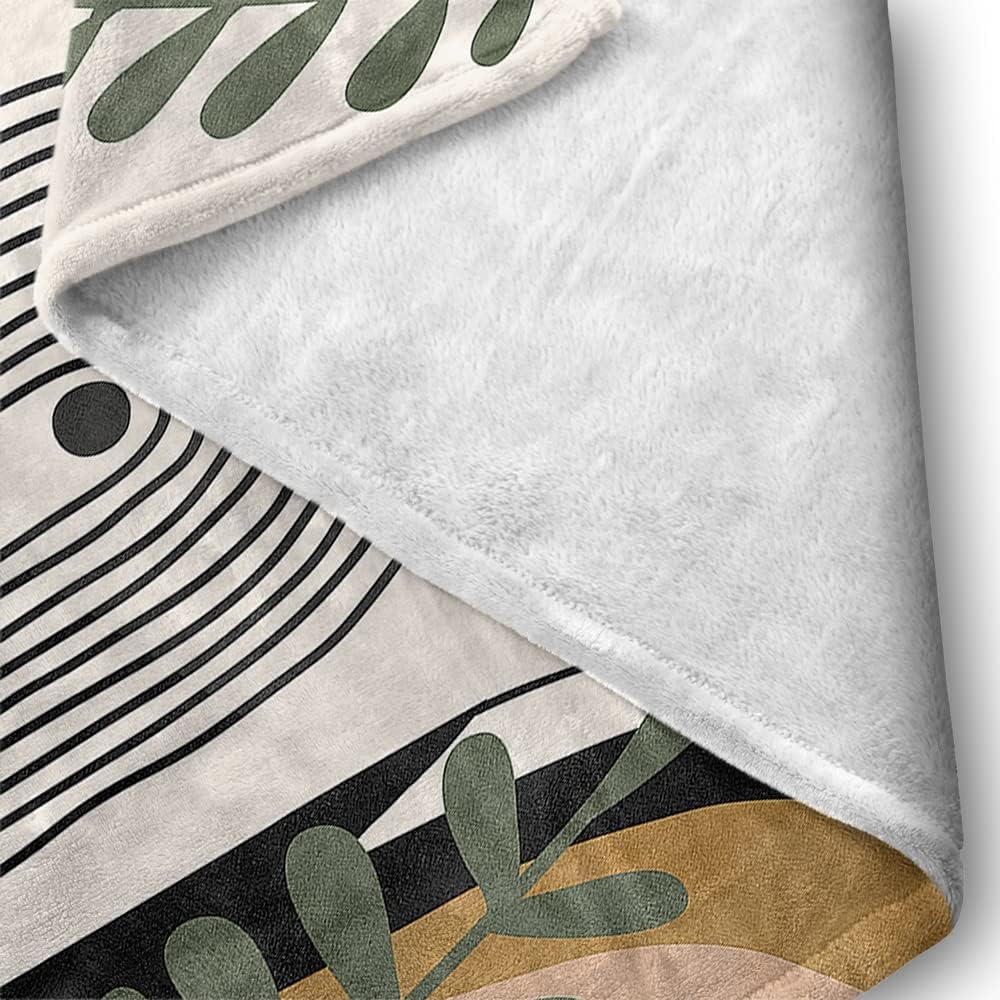Abstract Modern Throw Blanket Boho Minimalist Mid Century Sun Aesthetic Soft Warm Bed Bedding Women Blankets