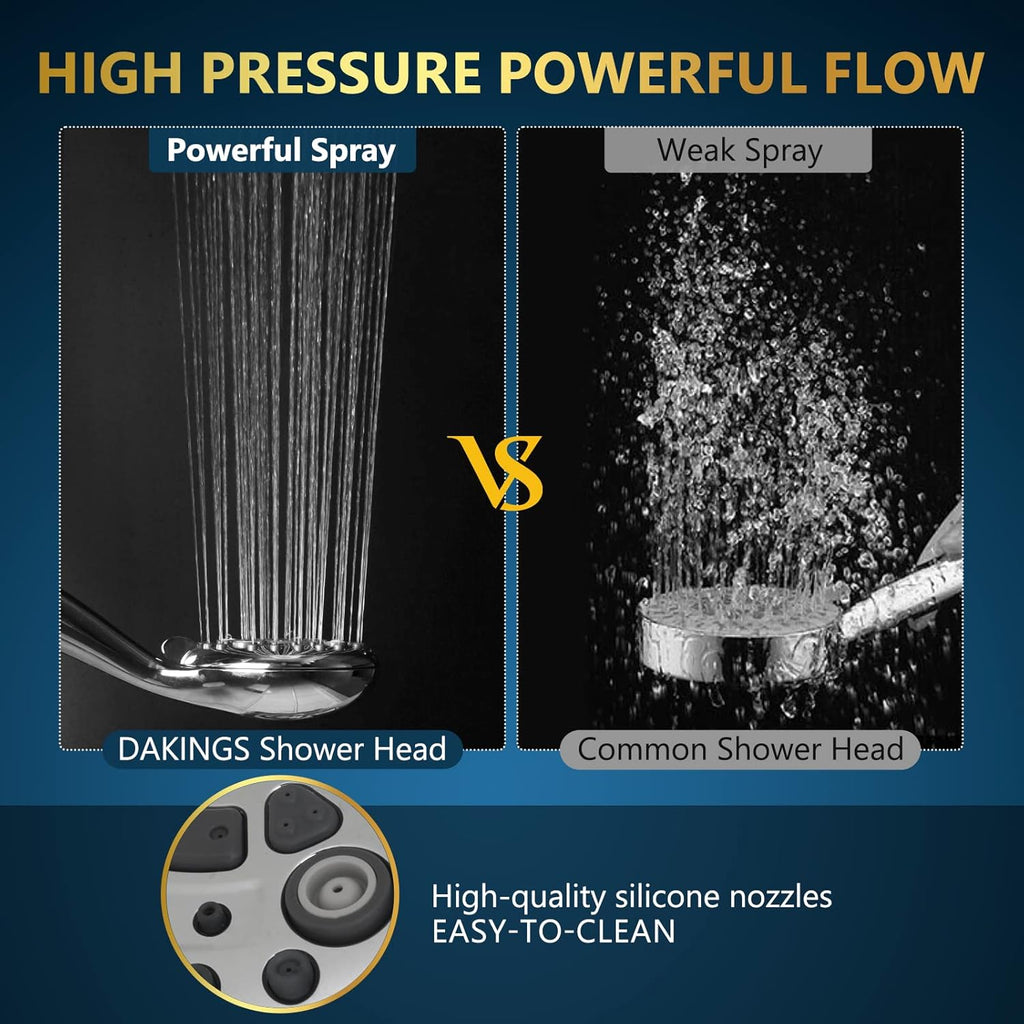 6 Spray Modes High Pressure Handheld Showerhead Set Upgraded 5 Inches Shower Head with Handheld Spray Premium Chrome