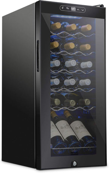 18 Bottle Compressor Wine Cooler Refrigerator w/Lock - Large Freestanding Wine Cellar - 41f
