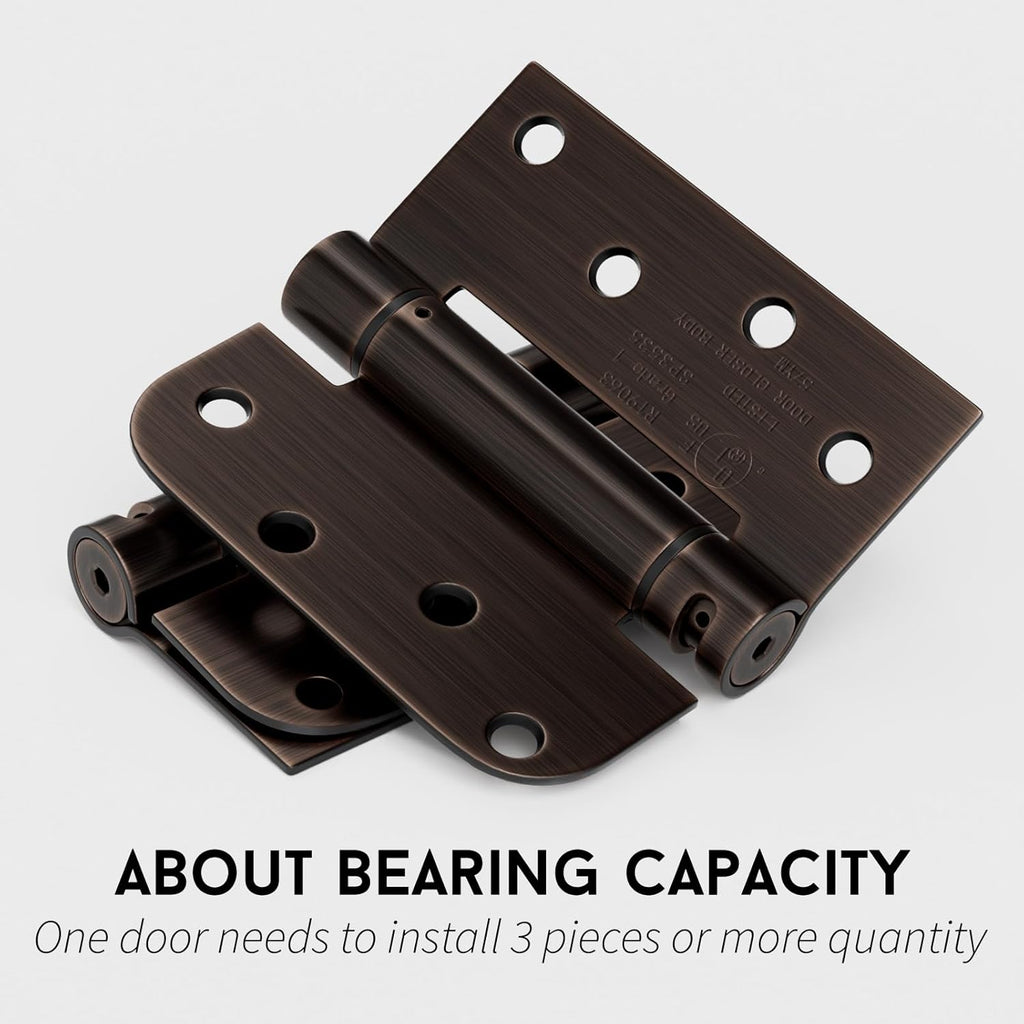 Door Hinges Self Closing Spring Door Hinge Residential & Heavy-Duty Door Hardware with Square & 5/8" Radius Corners 4