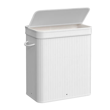 Bamboo Laundry Hamper with Lid, 39.6-Gallons, with Handles
