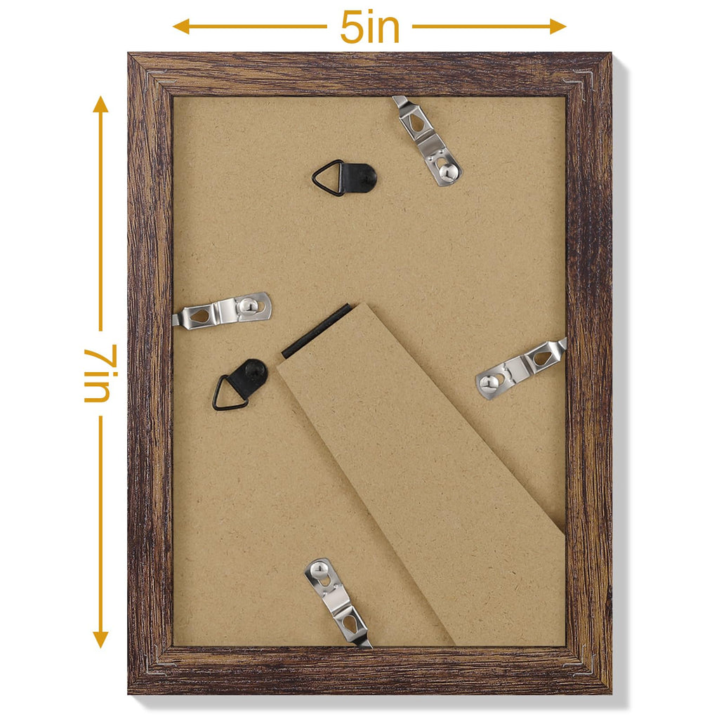 5x7 Picture Frames Set of 9, Shatter Resistant Plexiglass, Display 4x6 Pictures with Mat or 5x7 without Mat, Photo