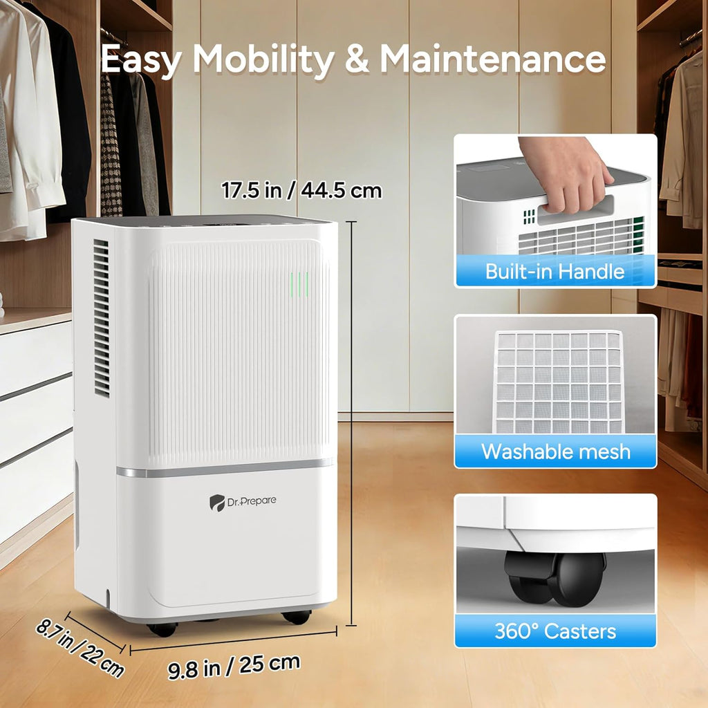 2000-2600 Sq.Ft Dehumidifier for Home with Drain Hose, 38 Pints/Day Dehumidifier for Basement, Bedroom, Bathroom