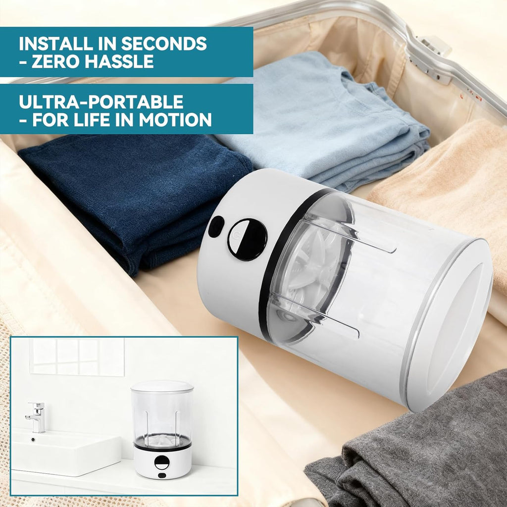 Portable Mini Washing Machine for Underwear & Baby Clothes, Compact, Lightweight Washer for Small Laundry, Apartments