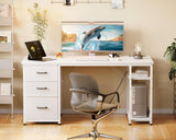 51 Inch Computer Desk with Drawers & USB Power Outlets