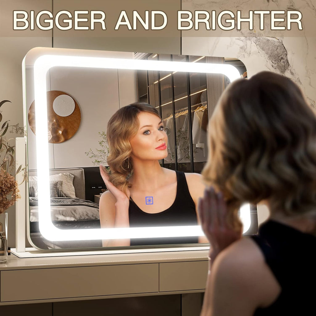 Vanity Mirror with Lights 22''x17'' Makeup Mirror with Lights,Vanity Mirror Touch Screen with 3-Color Lighting