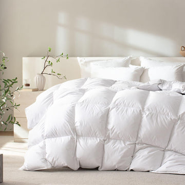 Hungarian Feather Down Comforter Cal King,100% Organic Cotton Duvet Insert