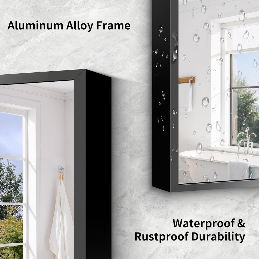 78"x35" Floor Mirror Full Length - Standing Mirror with Aluminum Alloy Frame, Large Body Mirror , Wall Mounted or