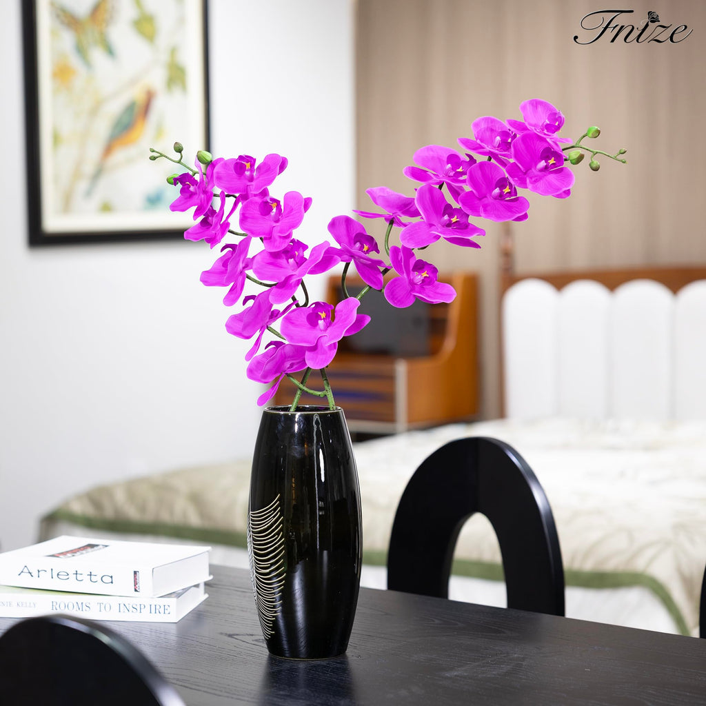 Artificial Orchid Stems Real Touch Latex Purple 38 Inch 2pcs