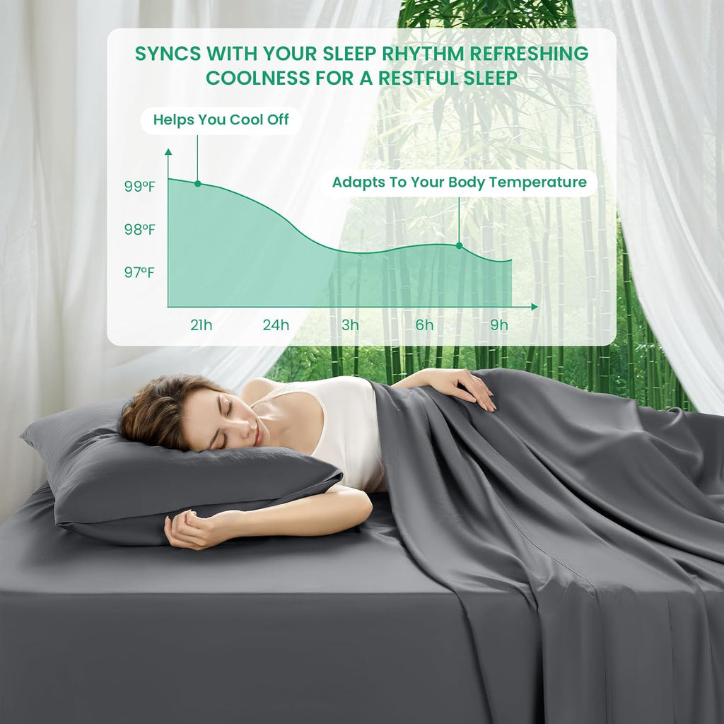 100% Viscose Derived from Bamboo_Sheets Queen,4PC