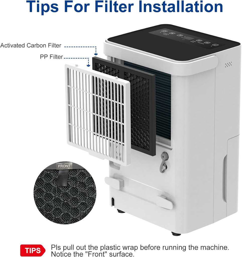 30 Pints Dehumidifier for Home and Basements, 1500 Sq.Ft Dehumidifiers with Drain Hose, Auto or Manual Drainage