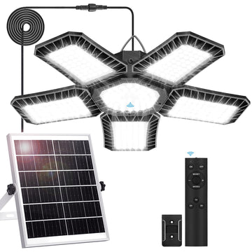 Solar Shed Light Indoor Outdoor, Upgrade Large Solar Powered Motion Sensor Pendant Light Works Day & Night