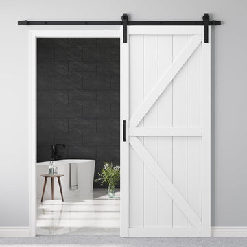 36" x 84" Sliding Barn Door and Hardware Kit Included & 6.6FT Track & Handle, Mortise and Tenon Stru