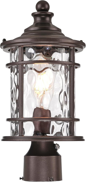 Dusk to Dawn Outdoor Post Lights Waterproof Aluminum Lamp Posts Outdoor Lighting 15 Inch Height ORB Finish Pole