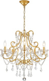 Crystal Chandelier, 5-Light Gold Chandelier for Dining Room Light Fixture, K9 Crystal Pendant Ceiling Light Fixture, Modern Candle Chandelier for Living Room Kitchen Island Entryway Bedroom A110-B0DJ27ST1N