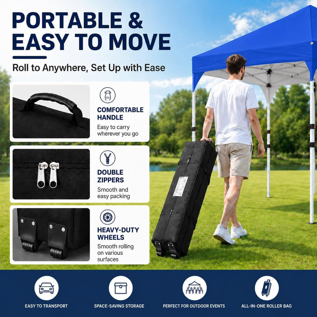 10x10 Pop Up Canopy Tent, Easy Set-Up Commercial Gazebo - Blue
