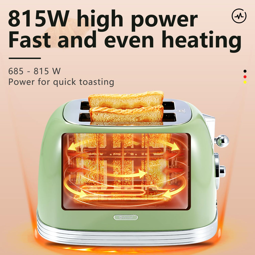 Retro Green 2‐Slice Bread Toaster