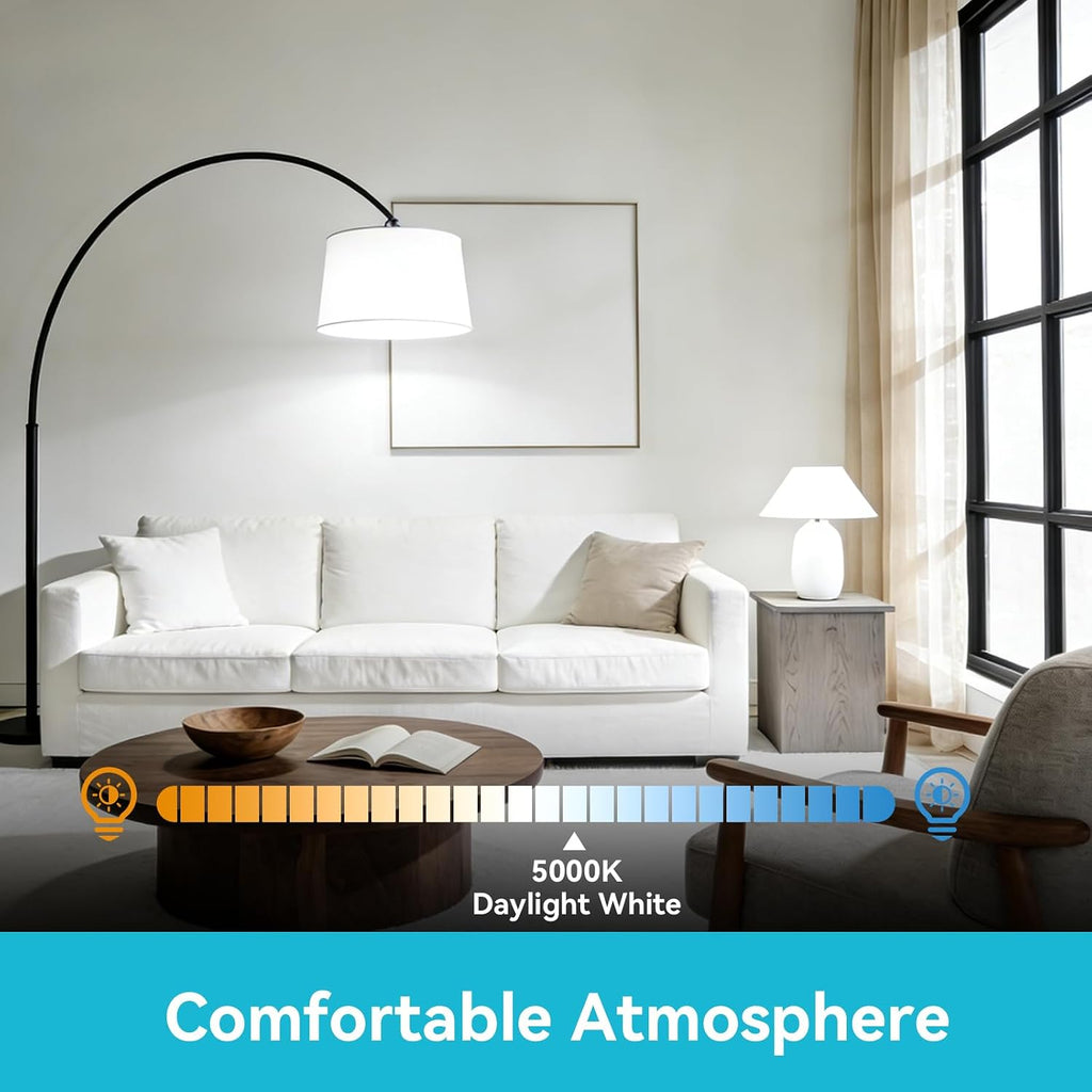 6 Pack LED Light Bulbs 60 Watt Equivalent, Daylight White 5000K A19, Efficient 9W, E26 Standard Base, 800 LM Energy