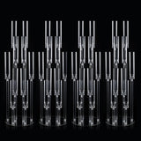 4 Sets 10 Arms Acrylic Candelabra Wedding Centerpiece,33.7Inches Floor Clear Candlesticks Holder with Acrylic Shade
