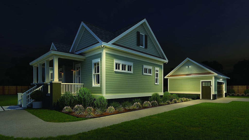 HomeGuard 2-Light LED Outdoor Flood Lights, Motion Sensor | White Motion Sensor Outdoor Lights with Dusk to Dawn