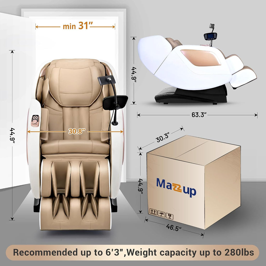 Massage Chair Full Body with Heat, Full Body Zero Gravity Shiatsu Massage Chair, Kneading Recliner w/ 20 Auto Modes