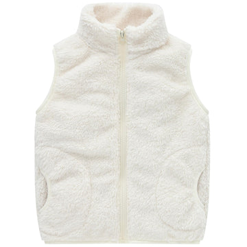 Toddler Girls Vest White Boys Fleece Vest Warm Sleeveless Zipper Jacket Fall Winter Outfits White 100