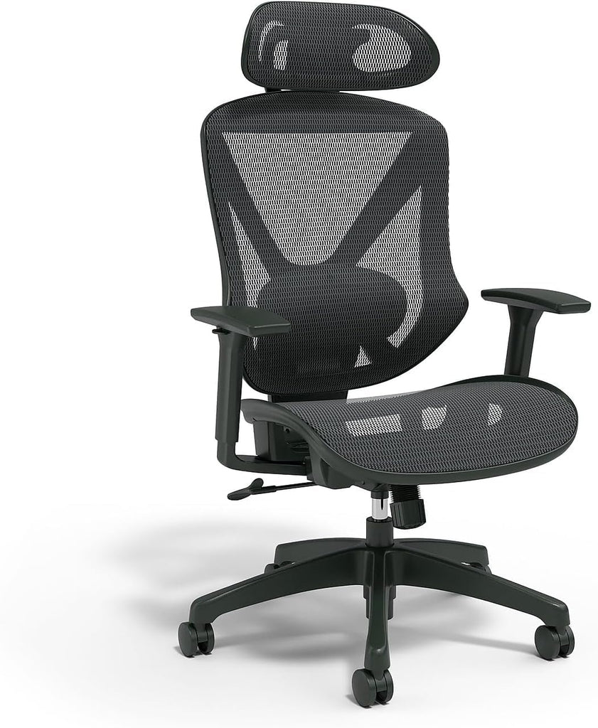 Ergonomic Task Chair, Mesh, Ergonomic, Lumbar Support, Adjustable Height, Black