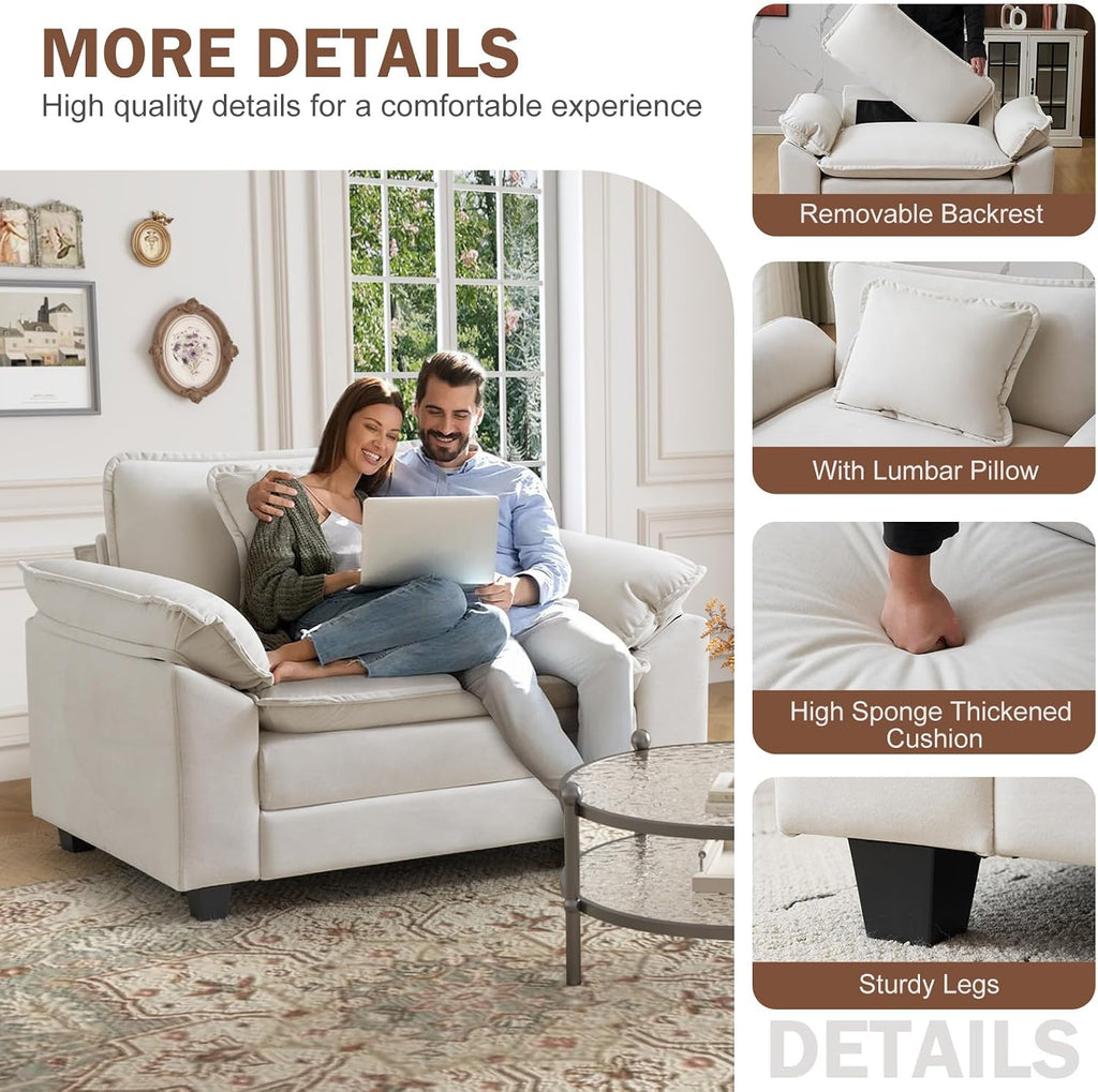 Oversized Accent Chair, Velvet Comfy Cloud Sofa Chair with Large Seat and Upholstered Armrests, Modern Extra Wide