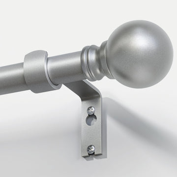 Modern Silver Curtain Rods for Windows 66 to 120 Inch Drapery Rods