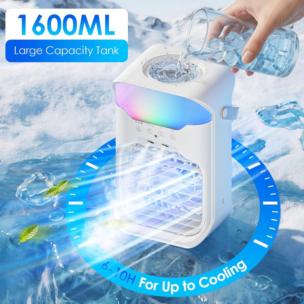 Portable Air Conditioners, Air Conditioner, Dual Nozzle AC Unit with Remote Control, 1600ML Tank, 3 Speeds
