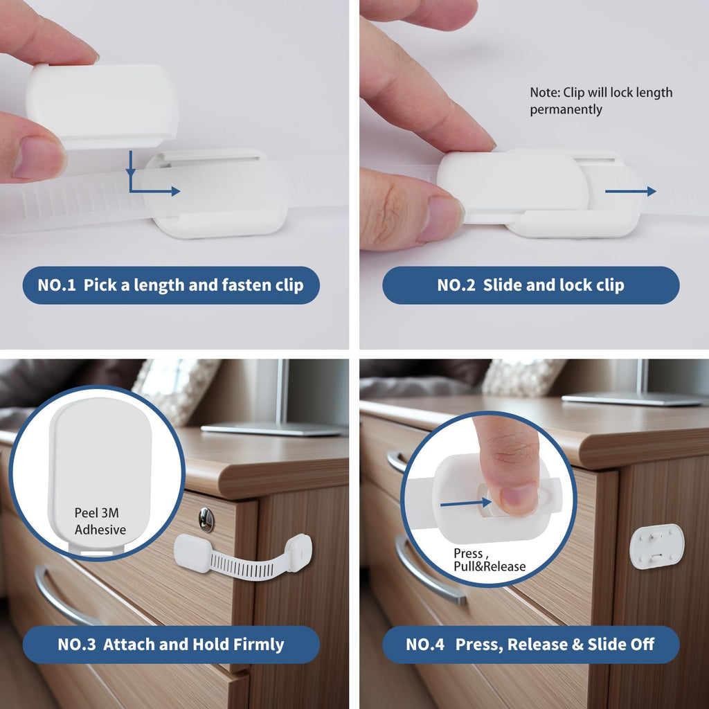 12-Pack Child Safety Cabinet Locks
