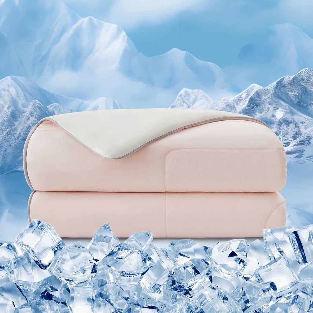 Cooling Comforter Twin XL, Double Sided Cold 90% Nylon Fabric Fabric Cooling Blanket for Hot Sleepers, Q-Max>0.5