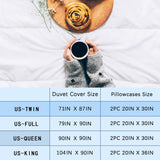 Grey and Black Duvet Cover Set King, K and Q Printed Crown Couple Bedding Set Gifts,3 Piece His Her Themed Lightweight