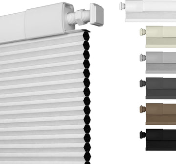 No Drill Cellular Shades,Light Filtering,White,16" W x 64" H