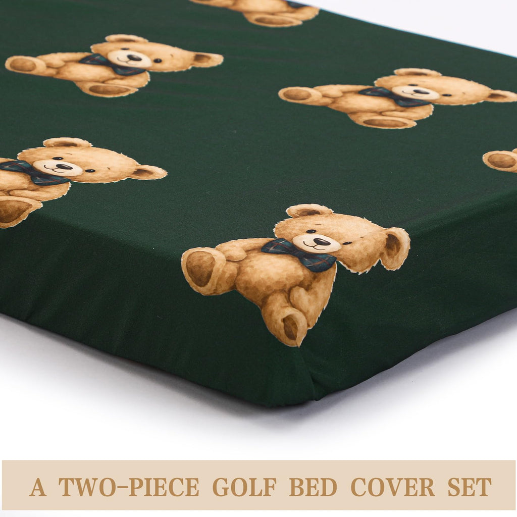 2 Pack Tartan Plaids Bear Fitted Crib Sheet, Stretchy