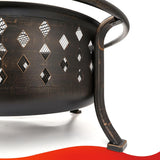36 Inch Fire Pits for Outside Large Outdoor Wood Burning Crossweave firepit Heavy Duty Steel Bronze Bonfire Pit for Patio Backyard Garden with BBQ - Image 4