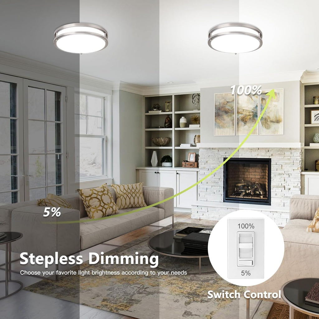 Flush Mount Ceiling Light - 2 Pack 36W 3000K/3500K/4000K/5000K/6000K Dimmable Led Ceiling Light Fixture Hallway