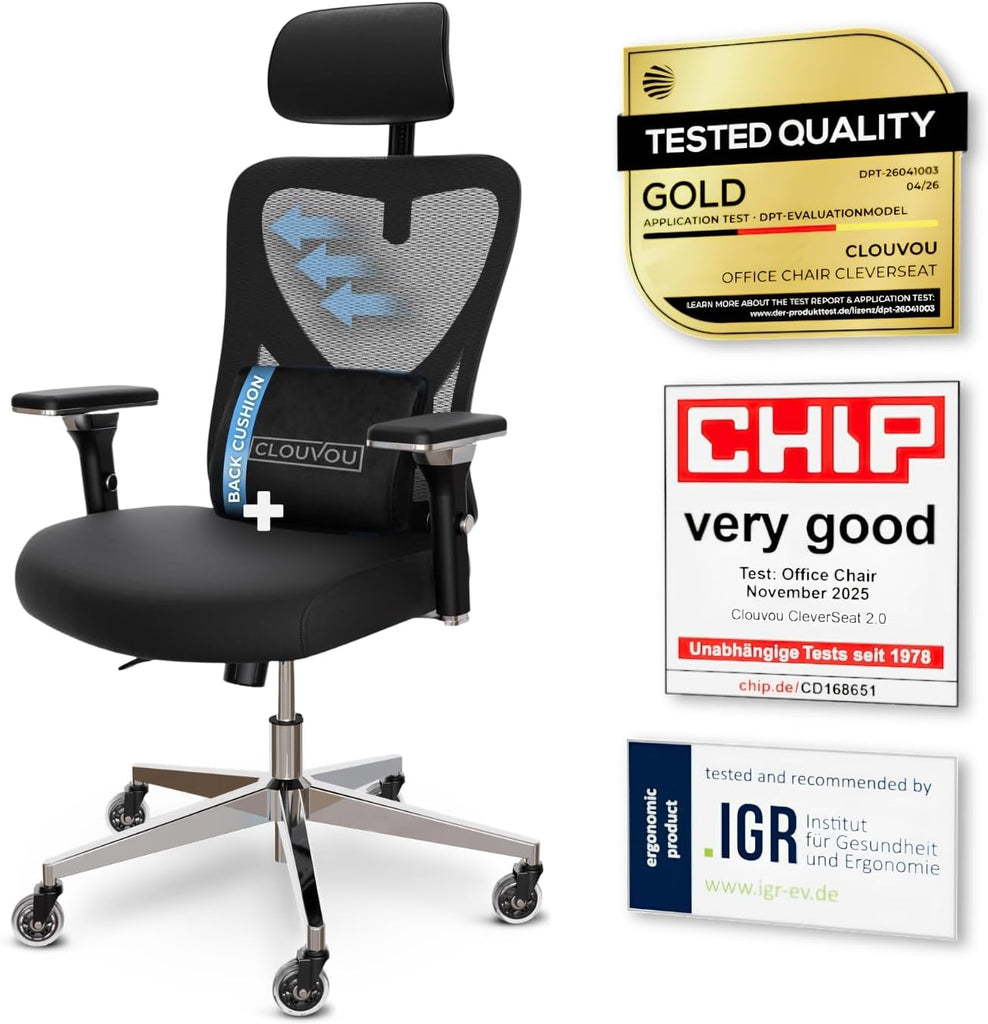 Ergonomic Comfy [#1 in Tests] Ergonomic Chair with Breathable Mesh Back | Computer Chair with wheels | Home Office