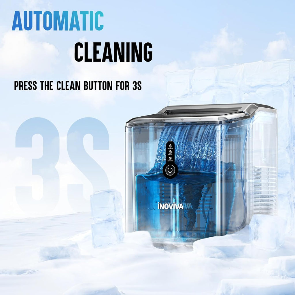 Nugget Ice Maker Countertop - 6 Mins Fast Ice Production, FLASHCHILL, 26.5 LBS/Day, Self-Cleaning, Compact Portable