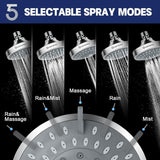 5-Mode High Pressure Shower Head - The Washington Post, NBC News, Today TV Show Recommended
