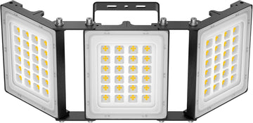300W LED Outdoor Flood Light, 30000LM Super Bright Stadium Light, 6000K Daylight White, IP66 Waterproof 3 Heads