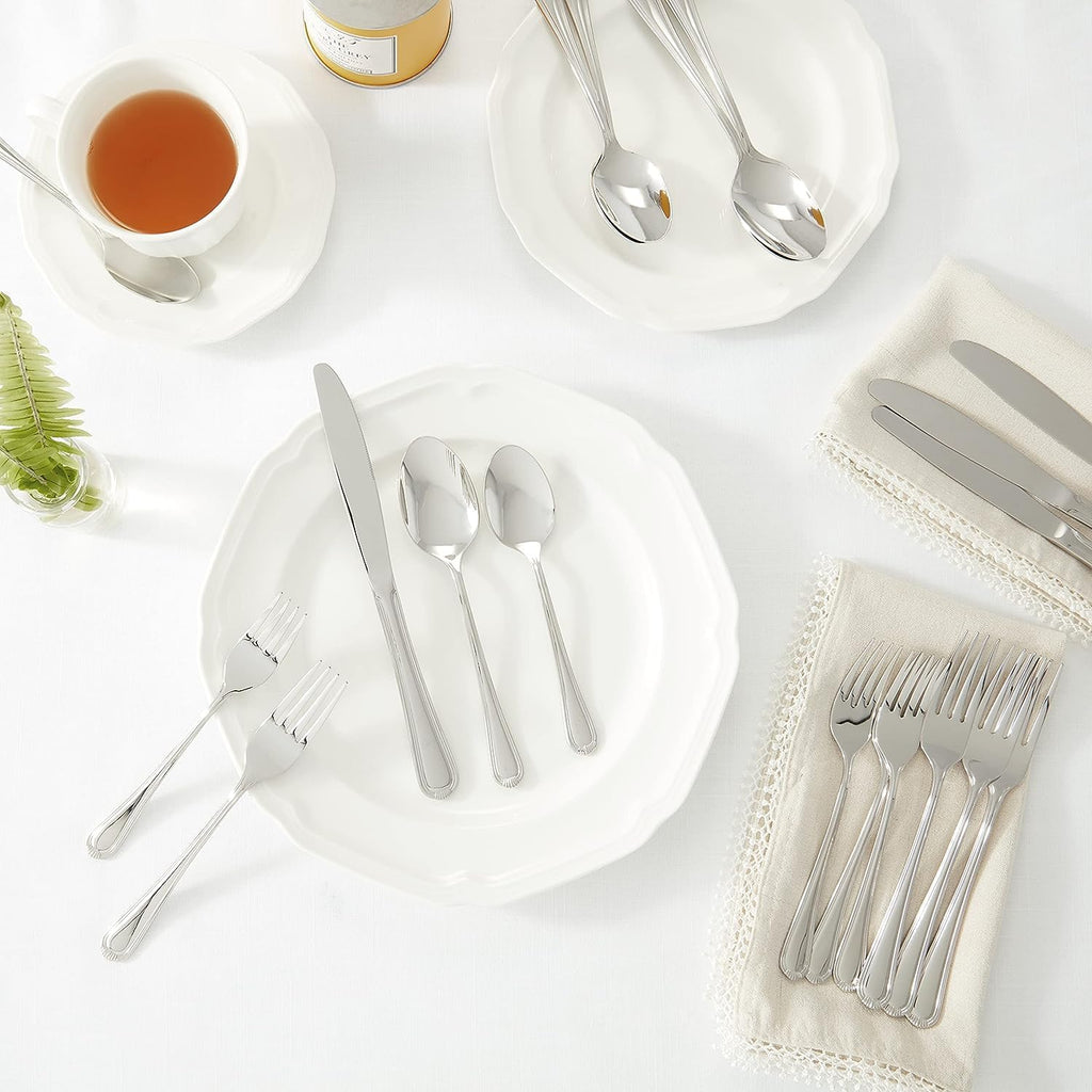 Alcea Flatware Set, 20-Piece, Silver