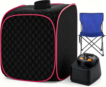 Portable Steam Sauna at Home, 9 Levels Heating, Sauna Tent for Home with Steamer and Folding Chair