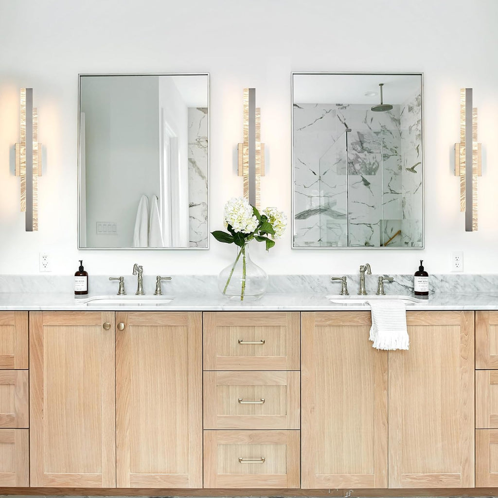 Bathroom Vanity Light: Brushed Nickel 24 inch 28W Dimmable LED Bath Bar Light Fixtures Over Mirror - Wall Sconce