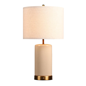 Dune - Battery Powered Table Lamp, Rechargeable Cordless Ceramic Lamp, Full-Size 24 Inch Height, 4-Level Dimming