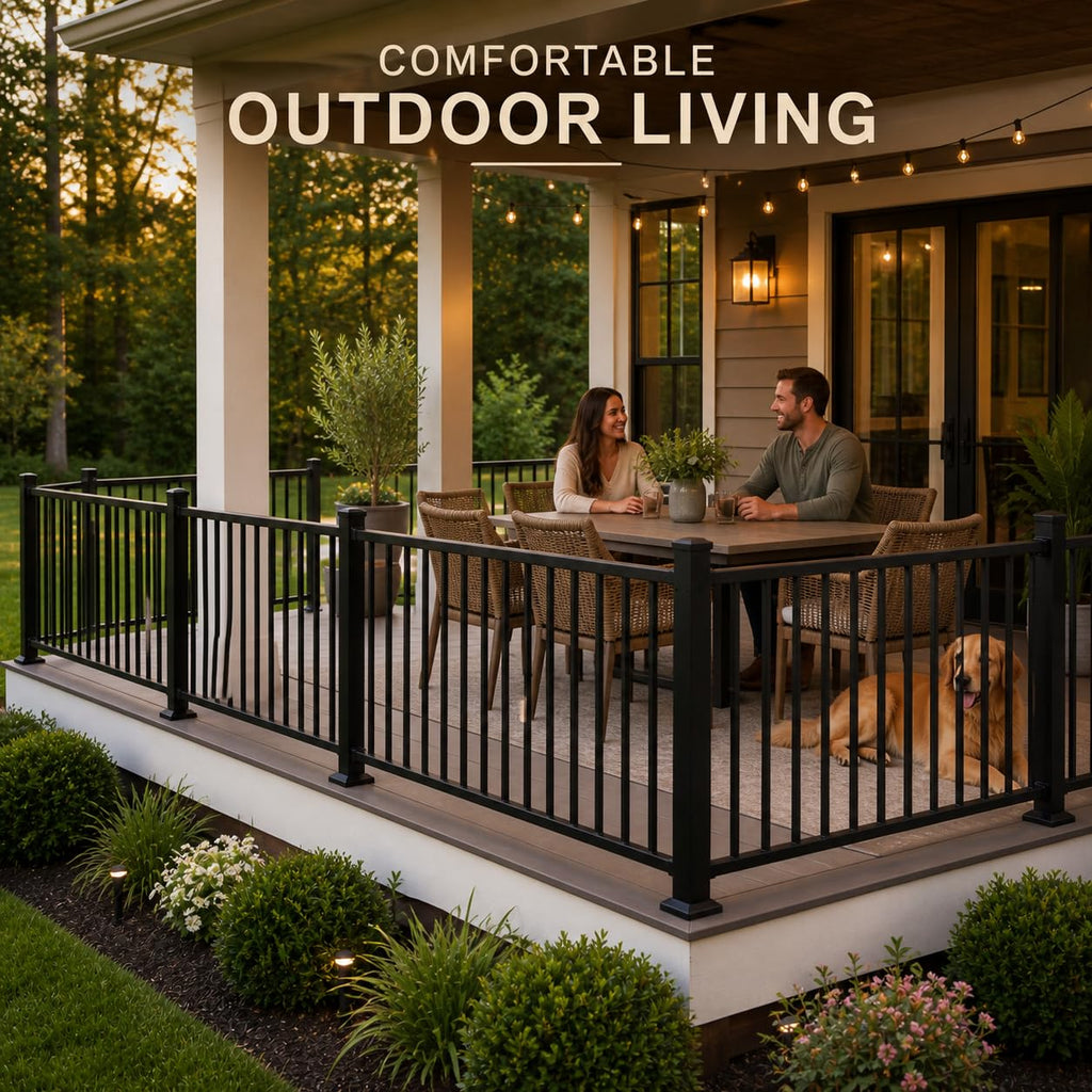 Deck Railing (Black, 39 In, Line Post)