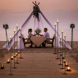 60'' Floor Candelabra Holder for 9 Arm Candlesticks,Tall Candle Holders, Black Metal Candle Stick Holders for Pillar